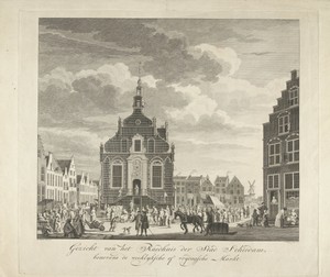 Stadhuis en markt te Schiedam