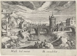 Stadsgezicht met een rivier