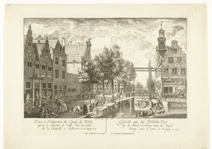 Stadsgezicht met het Zieken en Oude Vrouwenhuis en Kinderhuis aan het Spui te Den Haag