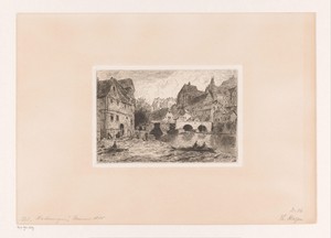 Stadsgezicht met rivier