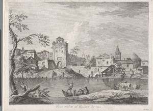 Stadsgezicht met rivier