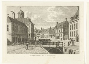 Stadsgezicht met Stadhouderlijk Hof te Leeuwarden