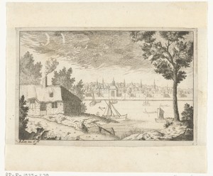 Stadsgezicht met water en boten