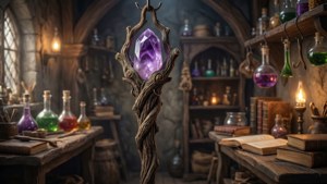 Staff in Wizard Workshop