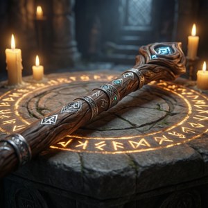 Staff on Ancient Altar