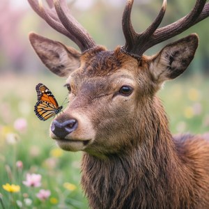 Stag and Butterfly