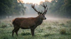 Stag in Morning Mist