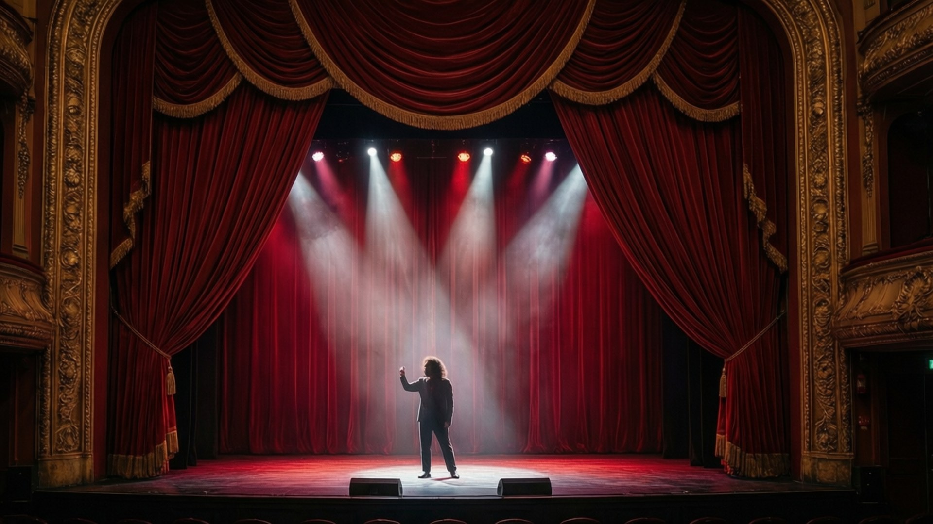 Stage Lights and Velvet by Wallpapers.art Studio