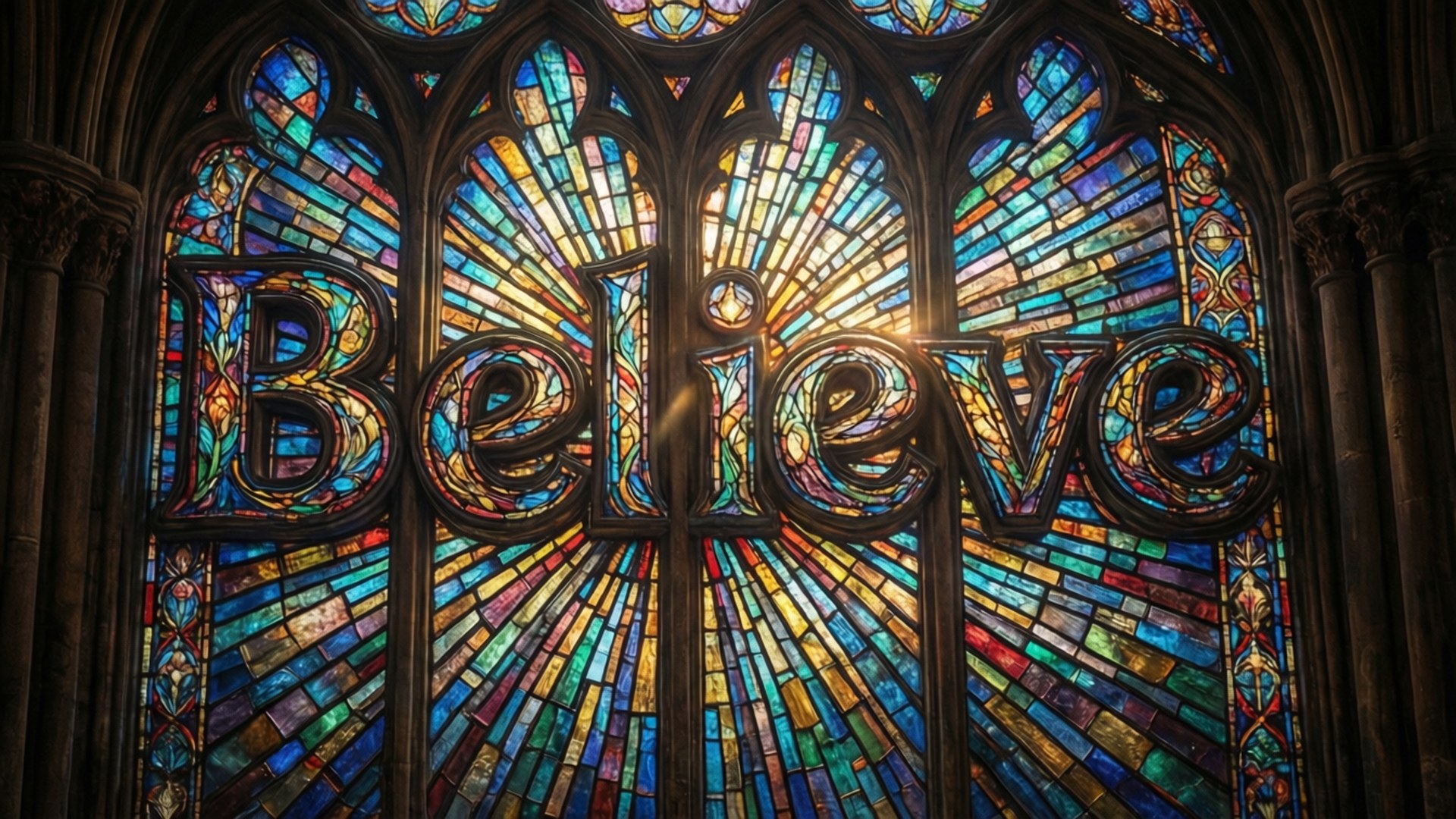Stained Glass Believe by Wallpapers.art Studio