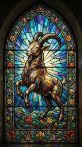 Stained Glass Capricorn