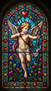 Stained Glass Cupid