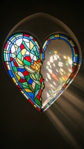 Stained Glass Half Heart