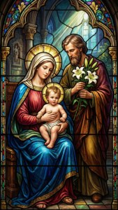 Stained Glass Holy Family
