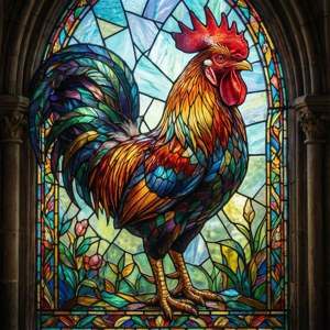 Stained Glass Rooster