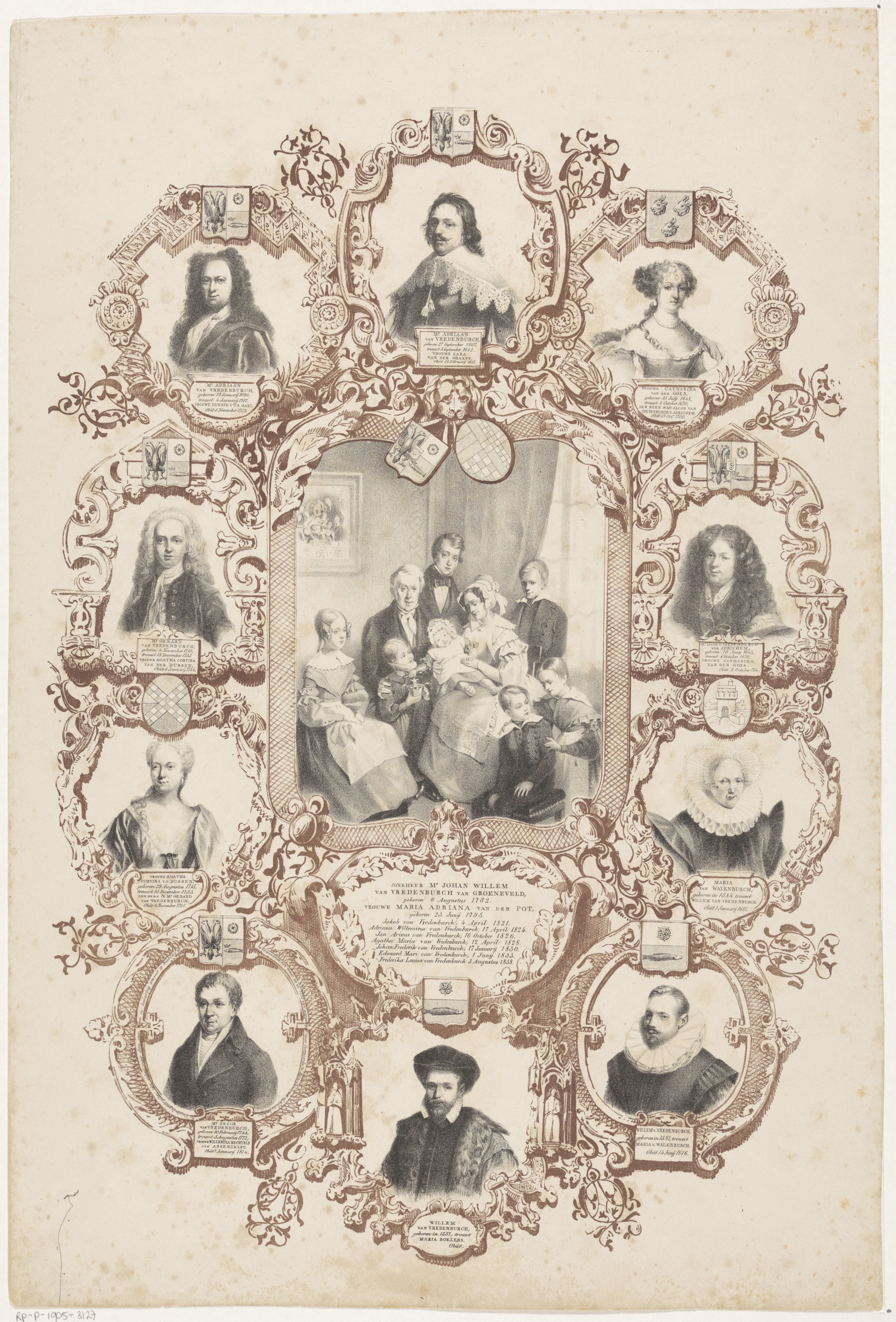 Stamboom van de familie Van Vredenburch by Pieter Gerardus Bernhard