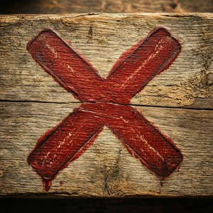 Stamped Wrong Cross Wood