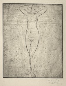 Standing Girl with Arms Behind her Head