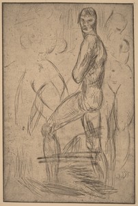 Standing Male Nude and Two Female Nudes