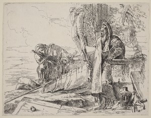 Standing Philosopher and Two Other Figures