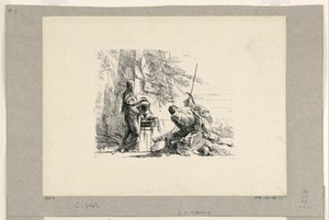 Standing Woman, Seated Soldier, and a Slave, from the Vari Capricci