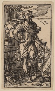 Standing Young Man with a Cane