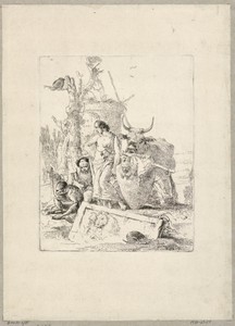 Standing Youth and Seated Magus with Monkey on Leash, plate 18 from the Scherzi di Fantasia