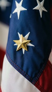 Star Pin on Flag