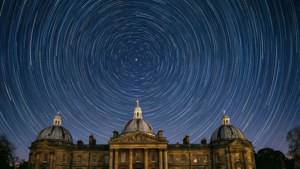 Star Trails Over Observatory