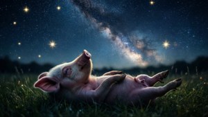 Stargazing Piglet