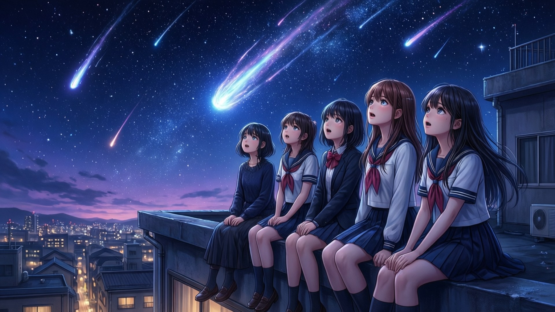 Stargazing Rooftop by Wallpapers.art Studio