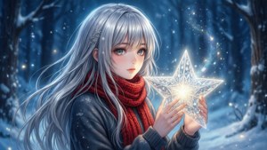 Starlit Snowy Forest
