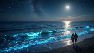 Starry Bioluminescent Beach