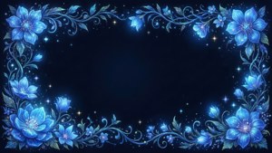 Starry Blue Floral Border