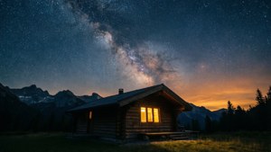 Starry Cabin Night