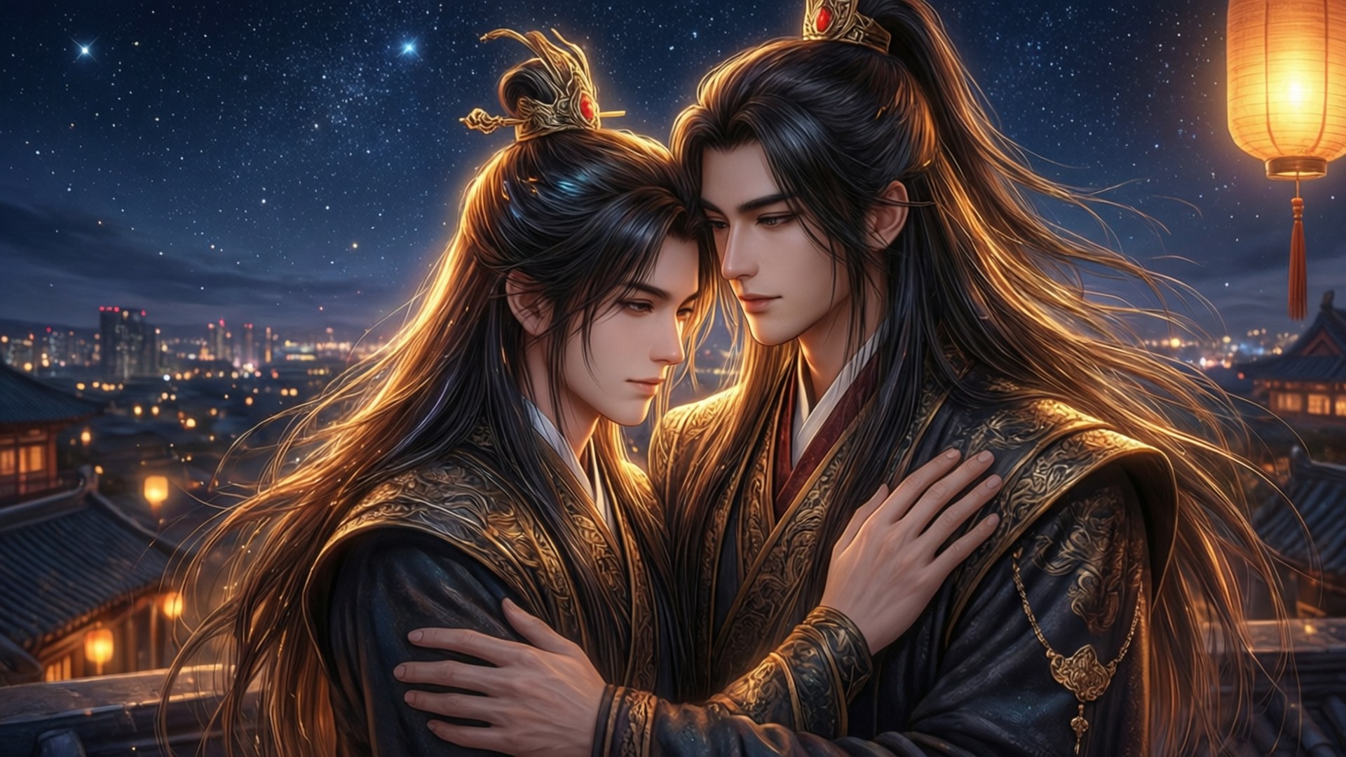 Starry Embrace by Wallpapers.art Studio
