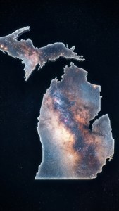 Starry Michigan Outline