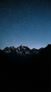 Starry Mountain Silhouette