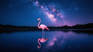 Starry Night Flamingo