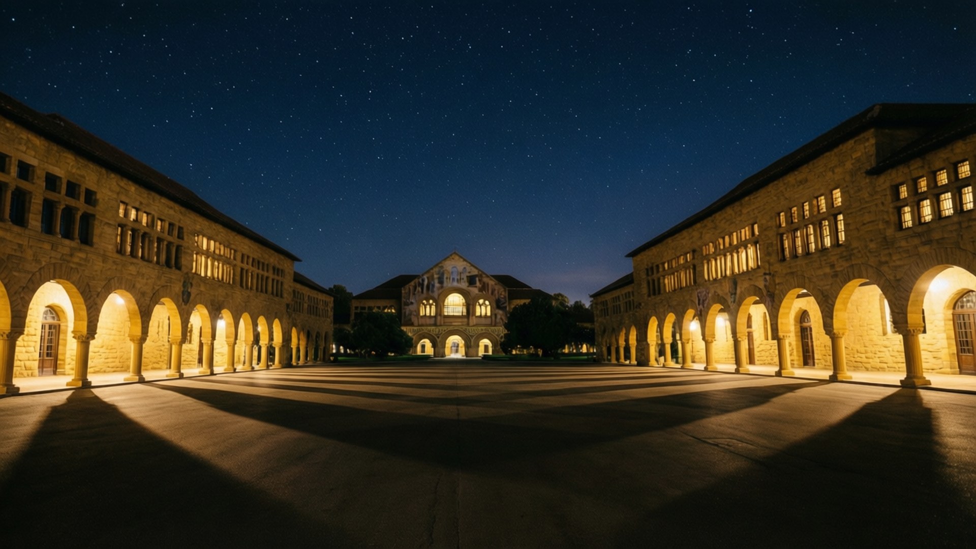 Starry Night Over Main Quad by Wallpapers.art Studio