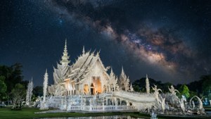 Starry Night Over White Temple