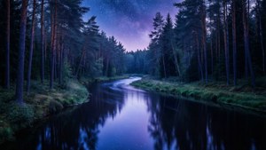 Starry River Through Dark Forest