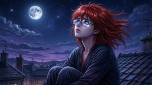 Starry Rooftop Solitude