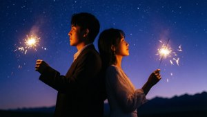 Starry Sparkler Silhouette