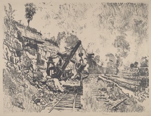 Steam Shovel at Work in Culebra Cut