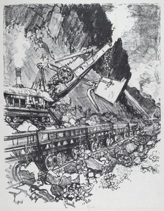 Steam Shovel in the Cut at Bas Obispo