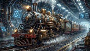 Steam Train in Spaceport