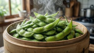 Steamed Edamame in Basket
