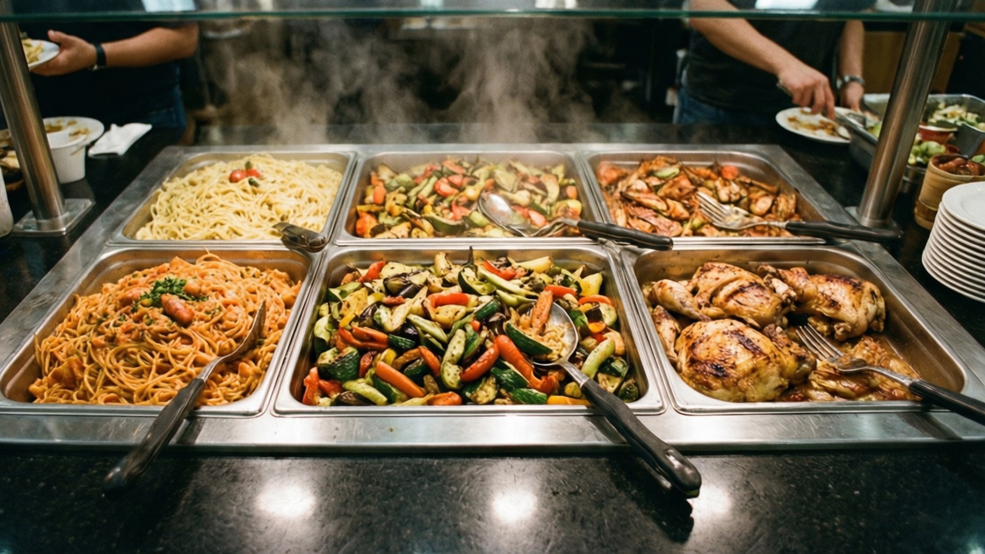 Steaming Hot Bar Lunch by Wallpapers.art Studio