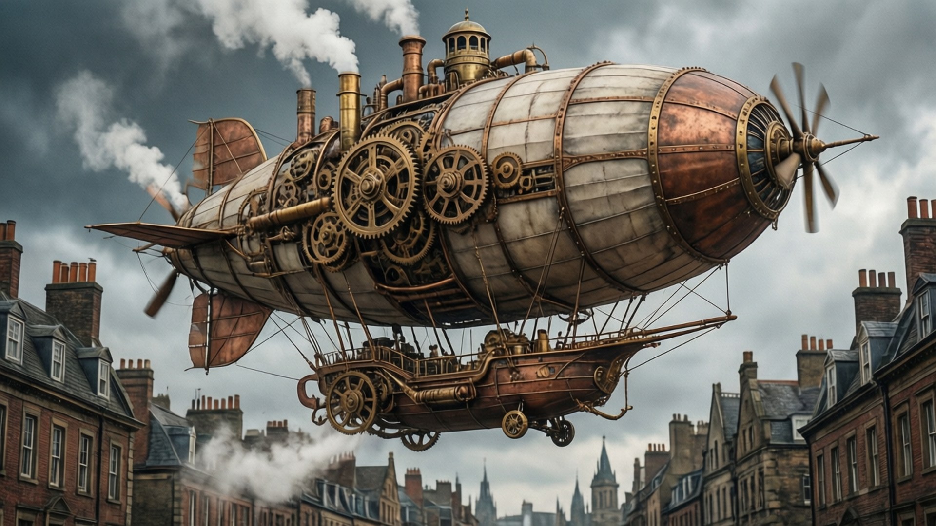 Steampunk Airship by Wallpapers.art Studio
