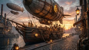 Steampunk Airship Dock